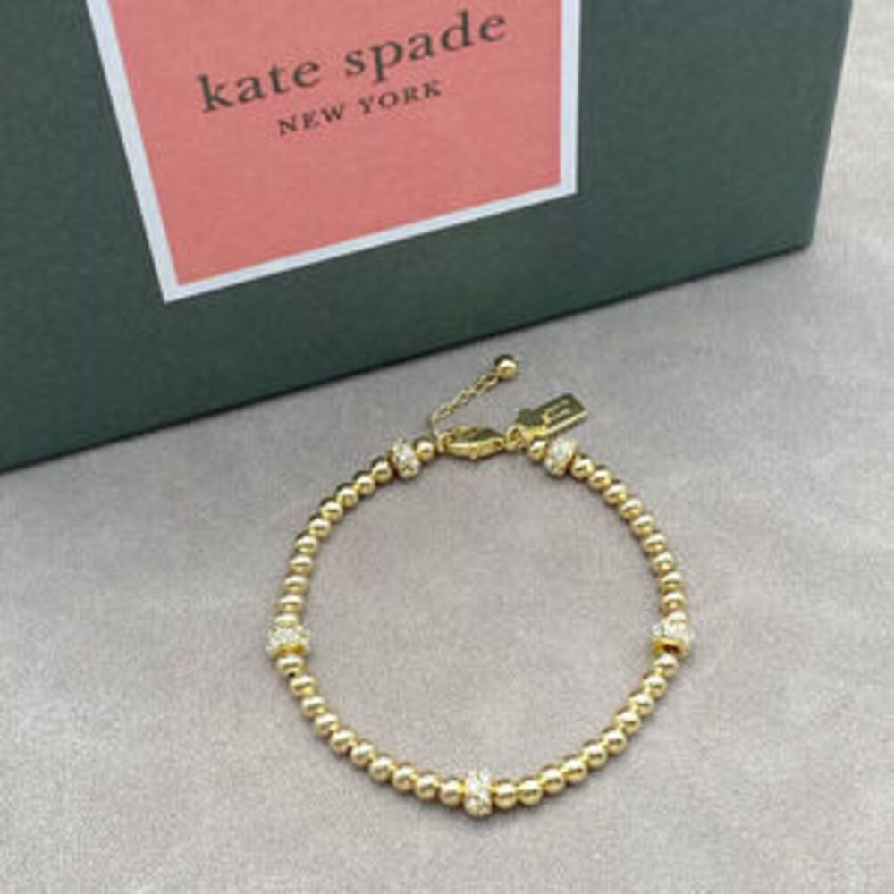 kate spade Mr He Gold Filled Heart Bead Bracelet Lucky